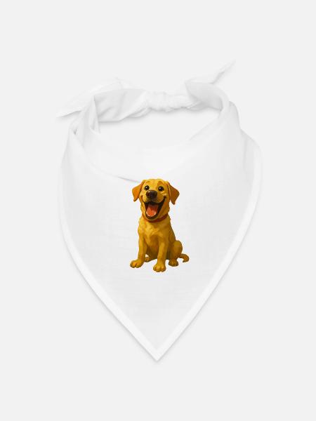 Lachender Labrador – Lustiges Hundemotiv  - Bandana Dreieckstuch - Weiß
