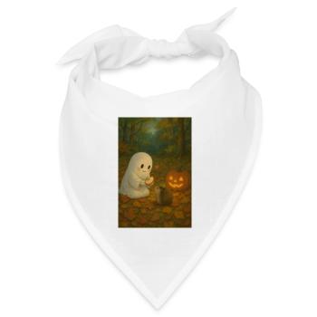 Niedlicher Geist im Herbst Halloween - Bandana Dreieckstuch - Weiß - Vorne