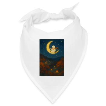 Halloween niedlicher Geist Mond - Bandana Dreieckstuch - Weiß - Vorne