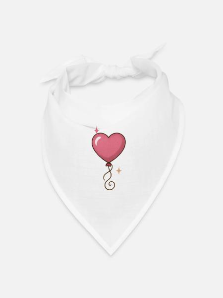 Glitzerherz Ballon Muster - Bandana Dreieckstuch - Weiß