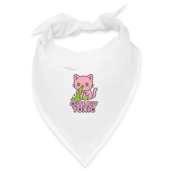 Giftige Kawaii-Katze - Bandana Dreieckstuch - Weiß - Vorne
