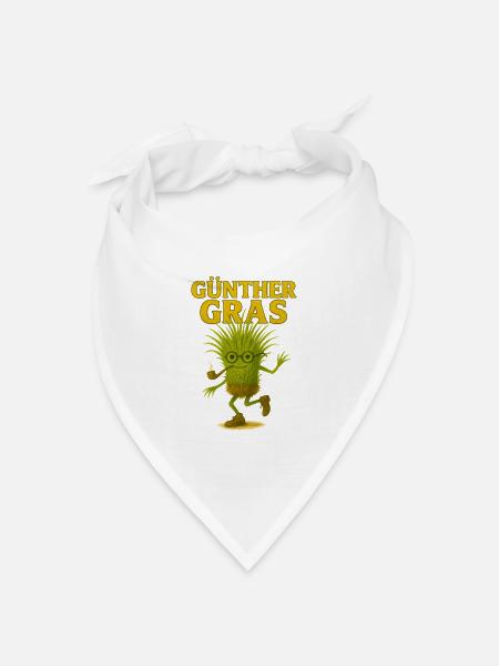 Günther Gras | Grünes Monster - Bandana Dreieckstuch - Weiß