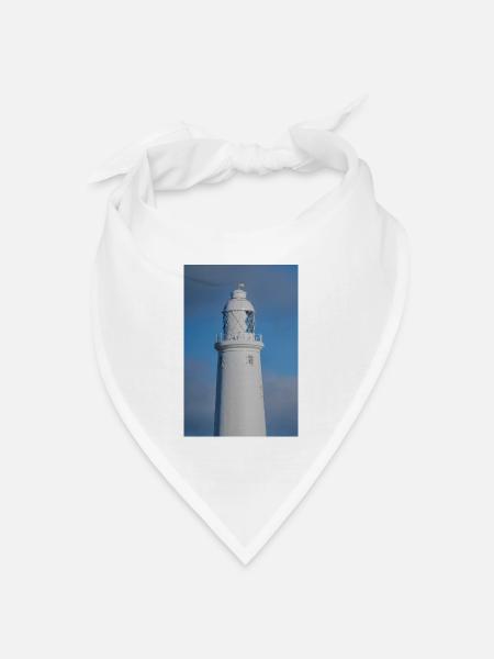 St. Marys Leuchtturm aus nächster Nähe - Bandana Dreieckstuch - Weiß