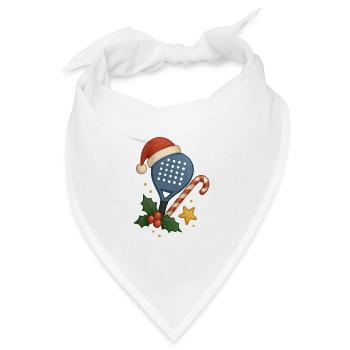 Weihnachts-Padel-Schläger - Bandana Dreieckstuch - Weiß - Vorne