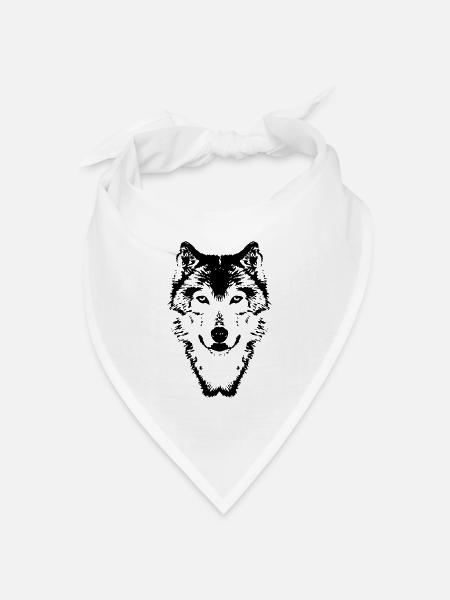 115304478_146018034_wolf - Bandana Dreieckstuch - Weiß