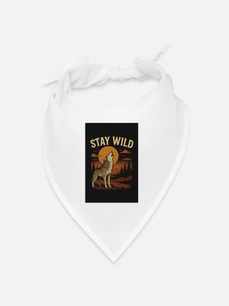 Wolf Wild - Bandana Dreieckstuch - Weiß