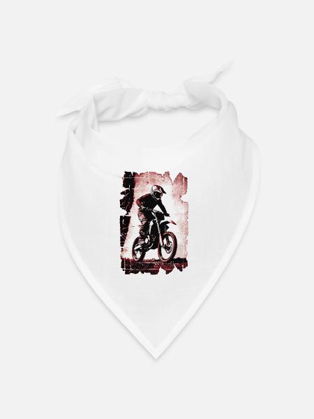01_Motocross_Vintage_Sprung - Bandana Dreieckstuch - Weiß