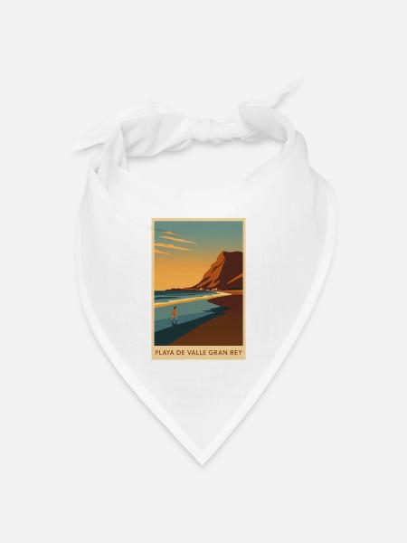 Valle Gran Rey auf La Gomera - Bandana Dreieckstuch - Weiß