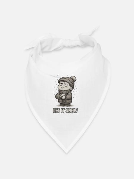 Lustiges Weihnachts T-Shirt Geschenk let It snow - Bandana Dreieckstuch - Weiß