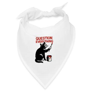 Alles in Frage stellen: Katzenkunst - Bandana Dreieckstuch - Weiß - Vorne