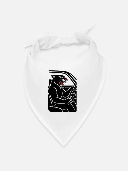 Panther Auto - Bandana Dreieckstuch - Weiß
