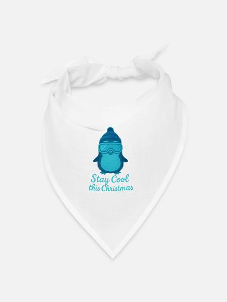 Stay Cool Weihnachts Pinguin - Bandana Dreieckstuch - Weiß