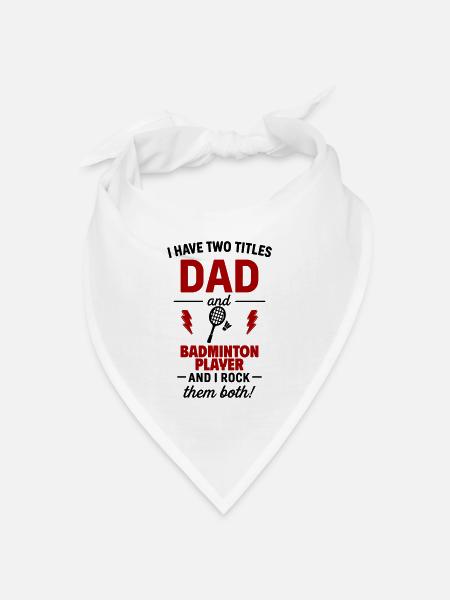 Papa Badminton Geschenk für sportliche Väter - Bandana Dreieckstuch - Weiß