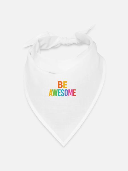 Be Awesome Regenbogen Boost - Bandana Dreieckstuch - Weiß