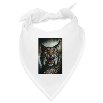 Wildkatze im Zorn - Bandana Dreieckstuch - Weiß - Vorne
