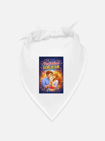 Perfektion Gemeinsam Pärchenliebe - Bandana Dreieckstuch - Weiß