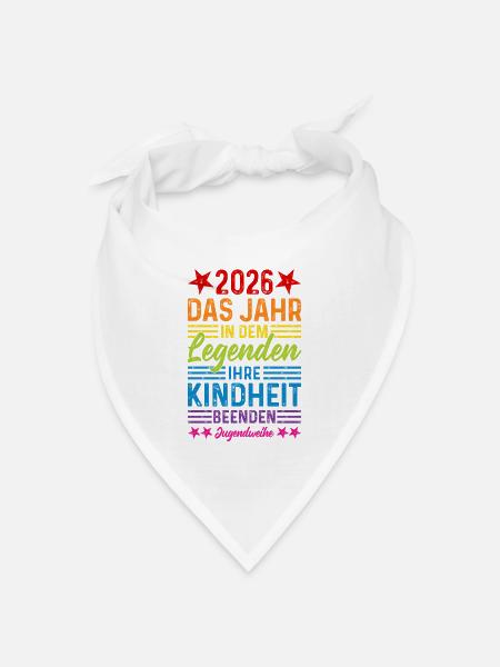 Jugendweihe 2026 Legenden beenden Ihre Kindheit - Bandana Dreieckstuch - Weiß