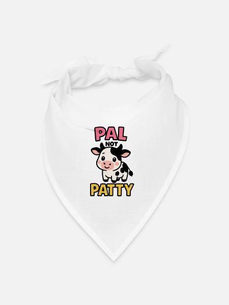 Pal not Patty – Niedliche Kuh-Freundschaft - Bandana Dreieckstuch - Weiß