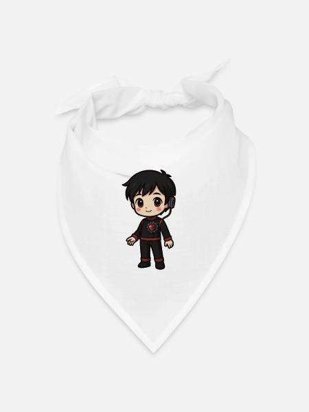 Chibi Gamer Gear Core & Headset - Bandana Dreieckstuch - Weiß
