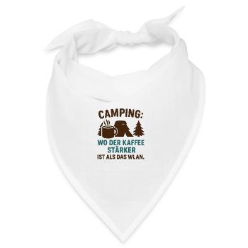 Kaffee stärker als WLAN Camping - Bandana Dreieckstuch - Weiß - Vorne
