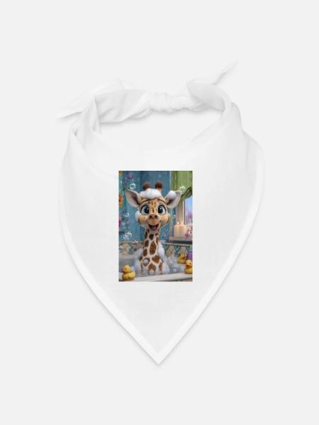 Schaumbad-Giraffen-Zauber - Bandana Dreieckstuch - Weiß