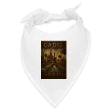 Cádiz Spanien – Steampunk Bronze Reiseposter - Bandana Dreieckstuch - Weiß - Vorne