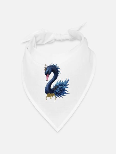 Blue Peacock Fantasy - Bandana Dreieckstuch - Weiß