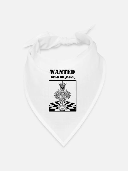 König auf Schachbrett Gesucht - Bandana Dreieckstuch - Weiß