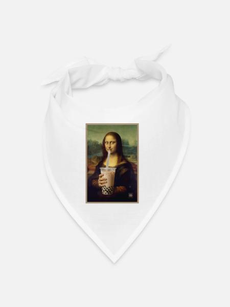 Mona Sip Bubble Tea Porträt - Bandana Dreieckstuch - Weiß