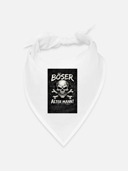 Böser Alter Mann Skull - Bandana Dreieckstuch - Weiß