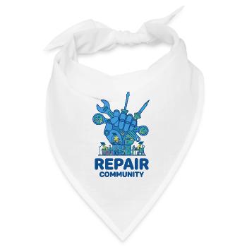 Repair Community Werkzeugkultur - Bandana Dreieckstuch - Weiß - Vorne