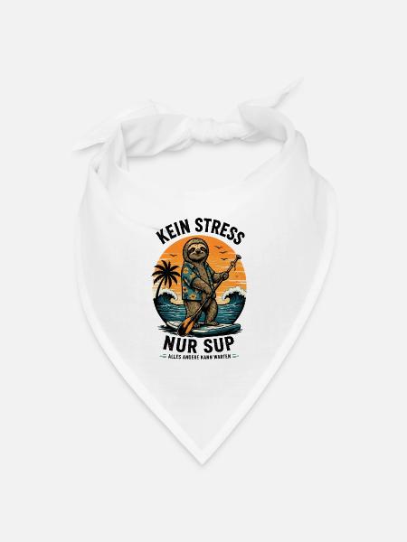 Funny SUP Paddleboard Board Stand Up paddel - Bandana Dreieckstuch - Weiß