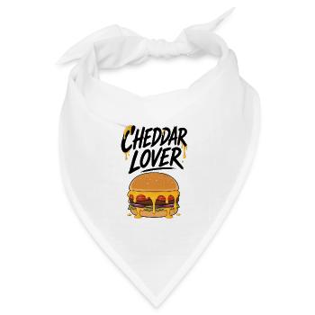 Cheddar Burger Lover Illustration - Bandana Dreieckstuch - Weiß - Vorne