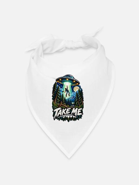 Take Me: Alienentführung im Wald - Bandana Dreieckstuch - Weiß