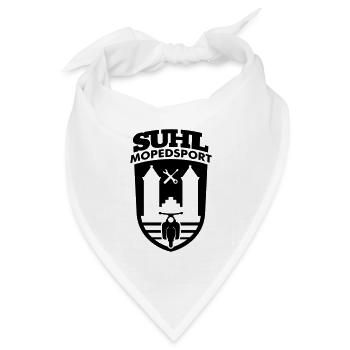 Suhl Mopedsport Vogelserie v.2 (Farbe änderbar) - Bandana Dreieckstuch - Weiß - Vorne