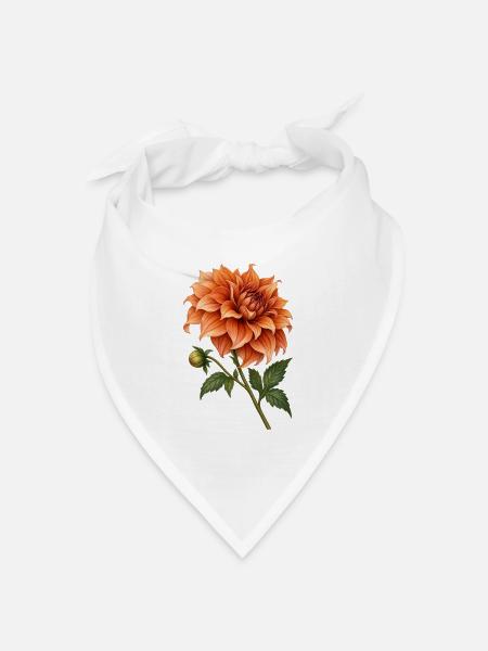 Kupfer-Dahlia am Ende des Sommers - Bandana Dreieckstuch - Weiß