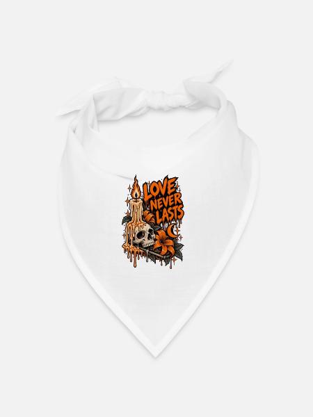 Love Never Dies Gothic Skull - Bandana Dreieckstuch - Weiß