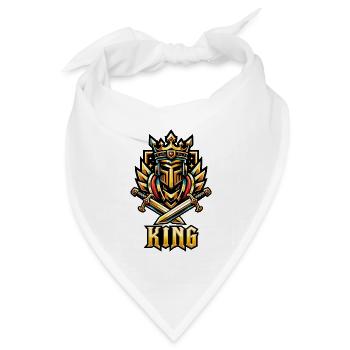 Königskrone mit Doppelschwertern - Bandana Dreieckstuch - Weiß - Vorne