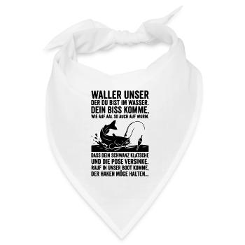 Wels Waller Angeln Angler Spruch Waller Unser - Bandana Dreieckstuch - Weiß - Vorne