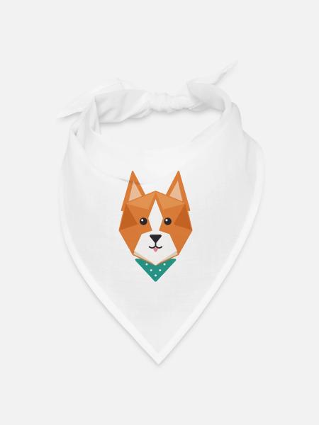 Geometrischer Fuchs - Bandana Dreieckstuch - Weiß