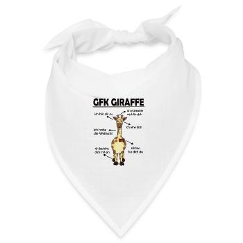 Gewaltfreie Kommunikation Giraffe Herz - Bandana Dreieckstuch - Weiß - Vorne