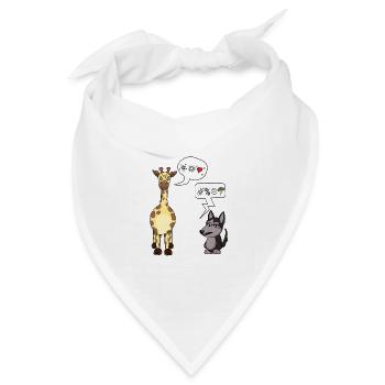 Gewaltfreie Kommunikation Giraffe und Wolf - Bandana Dreieckstuch - Weiß - Vorne