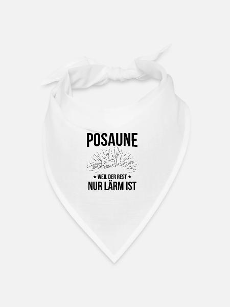Posaune Posaunenspieler Posaunist - Bandana Dreieckstuch - Weiß