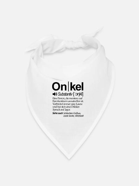 Onkel - Bandana Dreieckstuch - Weiß