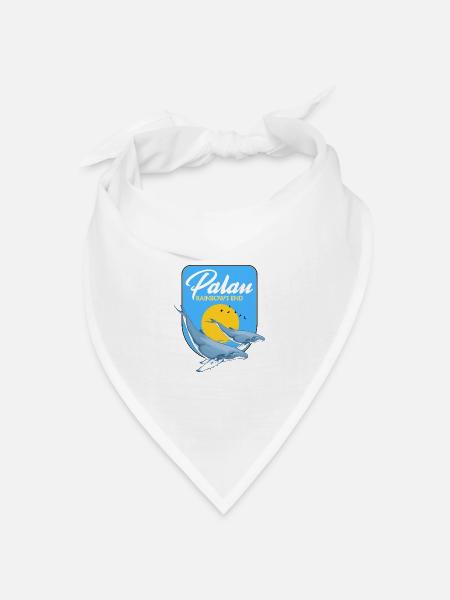 Palau Rainbow's End Buckelwale - Bandana Dreieckstuch - Weiß