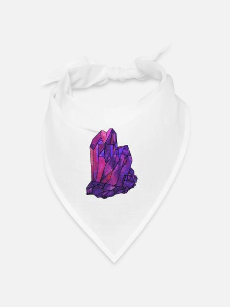 Kristall Edelstein Diamant viva magenta Juwel - Bandana Dreieckstuch - Weiß