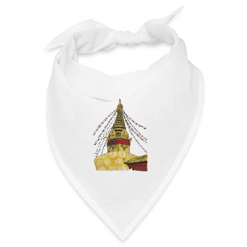 Stupa von Swayambhunath Kathmandu Nepal Buddhismus - Bandana Dreieckstuch - Weiß - Vorne