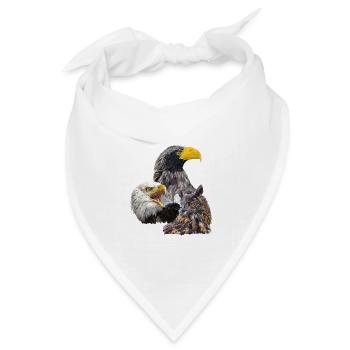 Pigargos und Eule - Bandana Dreieckstuch - Weiß - Vorne
