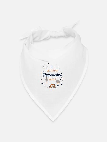 Patenonkel Fragen. Willst du mein Patenonkel sein? - Bandana Dreieckstuch - Weiß