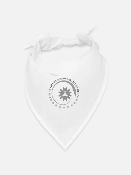 Liebe Freude Dankbarkeit Frieden - Bandana Dreieckstuch - Weiß